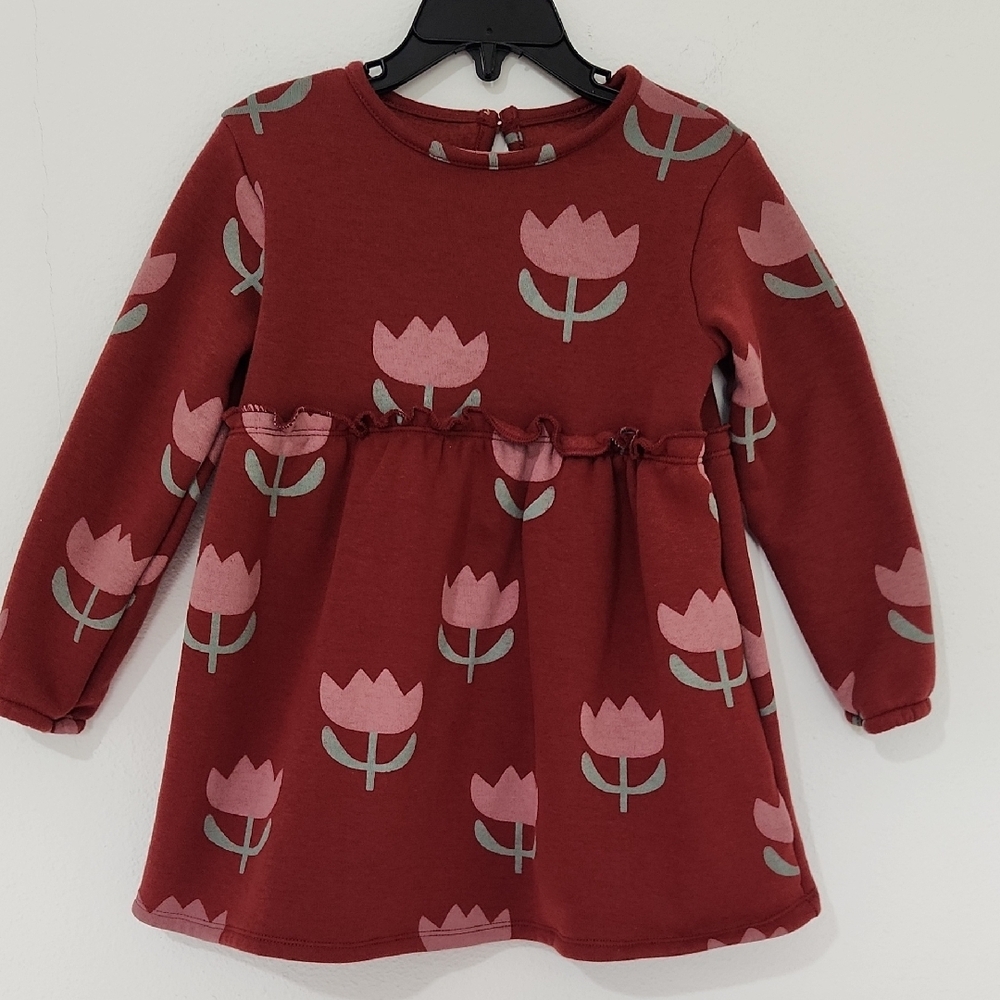 Little Co. Floral Kids Casual Dress - Pink and Brown Saze 4T